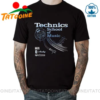 Tatooine Retro Deejay majica Dolgo Predvajanje tshirt Tehnika Šoli za Glasbo majica s kratkimi rokavi moški Letnik DJ glasba T-shirt 2020 Vroče Moda Vrhovi