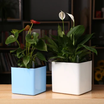 Štiri barve Margic kvadratnih leni self absorpcije vode ustvarjalne osebno porcelana plastični cvet pot, za graden rastlin