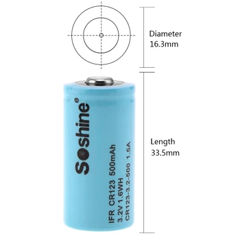 4pcs/veliko IFR CR123 ionskih Baterij za polnjenje 3.2 V 500mAh LiFePO4 Baterije za Svetilko Žaromet Fotoaparat + Baterija Škatla za Shranjevanje Primera