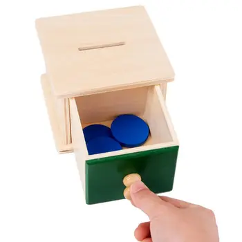 Dojenčka, Malčka, Lesene Kovanec Žogo Ujemanje Polje Montessori Orodja za Otroka, Otrok Montessori Igrače