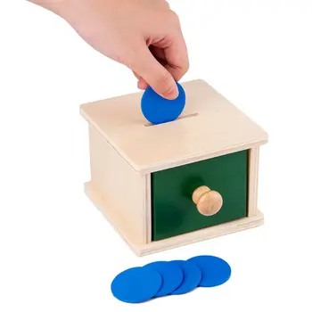 Dojenčka, Malčka, Lesene Kovanec Žogo Ujemanje Polje Montessori Orodja za Otroka, Otrok Montessori Igrače
