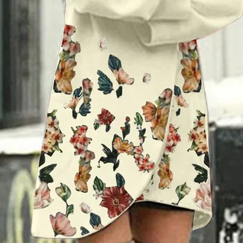 Ženske Topel pulover s kapuco Cvjetnim Tiskanja Krpo Jakno Plašč Dolgo Vrhnja ženska modna oblačila vestido de mujer elegante
