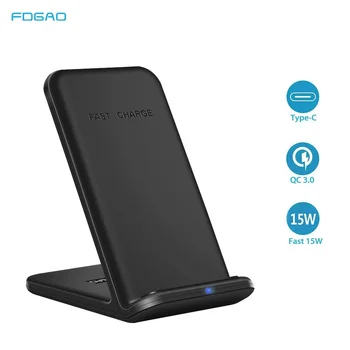 FDGAO 15W Qi Brezžični Polnilec za Samsung S10 S20 Hitro Polnjenje Dock Stojalo Za iPhone 11 Pro XS MAX XR X 8 Telefon Hitri Polnilnik