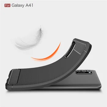 Mehko Ogljikovih Vlaken Ohišje Za Samsung Galaxy A41 Primeru Zaščitna Ohišja Opremljena Telefon Odbijača Za Samsung A41 Kritje Funda 6.1