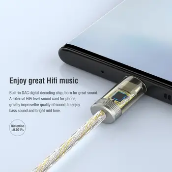 NILLKIN HIFI DAC Slušalke Ojačevalnik Pro Tip-C do 3,5 mm Audio Adapter Ojačevalnik 32bit/384K za Samsung za Huawei za Xiaomi