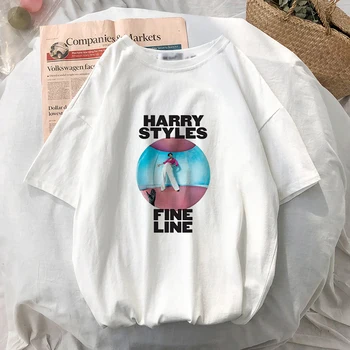 Harajuku Eno Smer T Shirt Kawaii korejski Slog Obleke Fine Line Vrh Harry Styles Graphic Tee Louis Tomlinson Femme T-majice