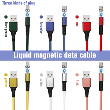2M Magnetni Kabel Tekoče Silikona Magnet Hitro Polnjenje Strele Micro USB Tip C Telefon Napolnite Kabel Za Huawei Samsung Xiaomi