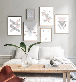Elegantno Geometrijski Vzorec Platno Slikarstvo Sivo Minimalističen Plakat Ozadje Umetnostne Obrti Tiskanje Slik Art Okras Doma