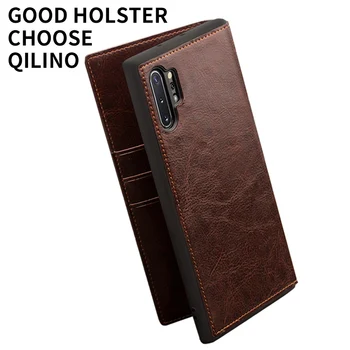 QIALINO Luksuzni Pravega Usnja Telefon Pokrovček za Samsung Galaxy Note 10 Ročno Flip Primeru s Kartice Slotov za Galaxy Note 10+