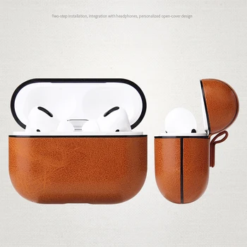 Luksuzni Usnjena torbica Za Apple Airpods Pro Shockproof cover za Apple Air stroki 3 Pro Zaščitna correa Za Airpods Pro 3 2 1 Primeru