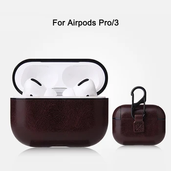 Luksuzni Usnjena torbica Za Apple Airpods Pro Shockproof cover za Apple Air stroki 3 Pro Zaščitna correa Za Airpods Pro 3 2 1 Primeru