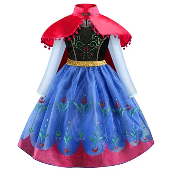 Baby Dekleta Princesa Elsa Ana Stranke Obleke Za noč Čarovnic, Božič Otrok, Deklica, je Cvet Obleka Z Cape Oblačila, Otroci, Oblačila,