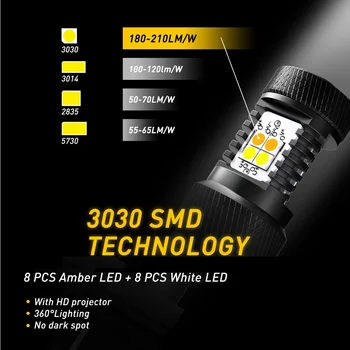 2X Ni Hiper Flash 7443 W21 5W LED 3156 3157 T25 LED Switchback Bela Oranžna dioda LED Svetil Za Dnevno Vožnjo Vključite Opozorilne Luči 12V