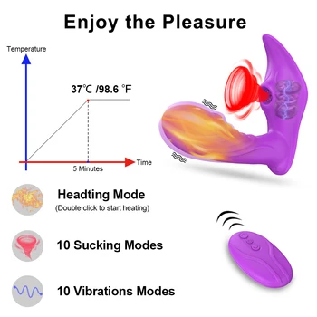 Ogrevanje Sesanju Dildo, Vibrator Sex Igrače za Ženske Pari Odraslih G Spot Klitoris Suker Klitoris Stimulator Daljinski upravljalnik Seks Izdelka
