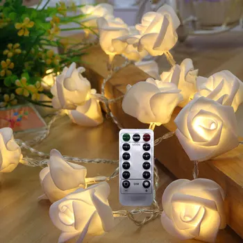 2.5 metrov Oddaljeni Nadzor Rose Sveča, Luč Za Poroko Ali Romantično Rojstni dan Dekoracijo,Toplo belo ali Barvno spreminjajoče se svetlobe