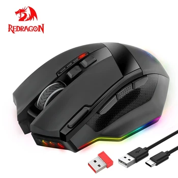Redragon Ostrostrelec Pro M801P RGB Žično Brezžično Gaming Miška 16400 DPI, 10 gumbov Programabilni ergonomsko za gamer Miši laptop PC