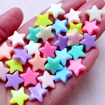 1000pcs Akril Star Kroglice(14 mm/Assorted Candy Barve Mešanica Plastičnih Pastelnih Noge Svoboden Noge Dekle Zapestnica Kawaii Mavrica Ogrlica