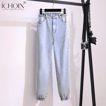 ICHOIX žensk 2PCS Določa jesen zima dolg rokav vrh+ jeans dolge hlače 2 kos obleke, modni nove trende priložnostne dva kosa določa