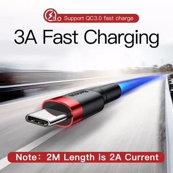 Baseus Tip C Kabel za Samsung S20 Hitro Polnjenje 3.0 Kabel USB C Hitro Polnjenje za Huawei P40 Xiaomi Mi 10 8 USB-C Polnilnik Žice