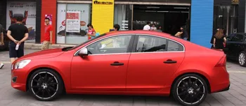 Visoko kakovostno Rdeče Kovinske Matt Vinil zaviti Car Wrap Z Air Bubble Free Chrome Rdeča Mat Film Vozil, Zavijanje, Nalepke, Folije