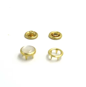 Debelo 100sets/lot 4 del gumbi #10 mm pearl zlato vile pripni gumb