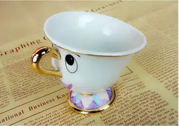 Omejena izdaja Lepotica in Zver Tea Cup Nastavite Gospa Potts' sin Čip Skodelico Kave Keramike, Porcelana Lep Božič Darilo