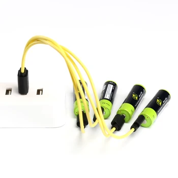 ZNTER AA 1,5 V Baterija 1700mAh 2/4 kos USB Hitro Polnjenje Polnilna Litij-Polimer Baterija Napolnjena z Micro USB Kabel