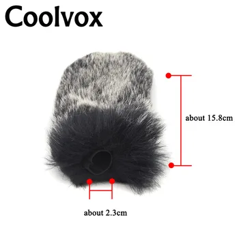 Coolvox Zajec lase slog Kondenzatorski Mikrofon Zunanji Snemalnik Veter Kritje Ščit Krznen vetrobransko steklo Vetrobransko steklo 15,8 cm