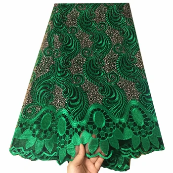 Rumena čipke tkanine 2020 visoke kakovosti čipke nigerijski čipke tkanina za ženske obleke afriške čipke tkanine s kamni