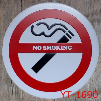 Ne Kajenje Okrogle Kovinske Tin Prijavite Kava Baru Klub Galerija Plakat Nasveti Letnik Plaketo Steno Cafe Dekor Plošče 30 CM