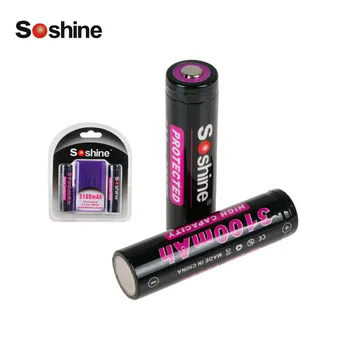 2pcs/set Soshine 18650 3100mAh 3,7 V Li-ionska Litij Baterija za ponovno Polnjenje Z Zaščiteno + Baterija Primeru