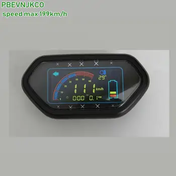 LCD-zaslon z lupino 48v-96v merilnik hitrosti za električno motorno kolo, skuter malo želva kralj zuma prevožene poti indikator napolnjenosti baterije
