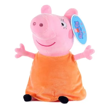 Resnično Peppa pig 19 CM Roza PRAŠIČEV Plišastih Anime Toyshot Prodaje Mehko Polnjene Cartoon Živali Lutka Za Otroke Božično Darilo