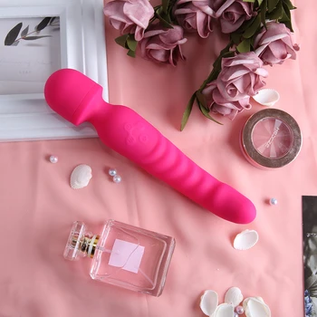 Dvakrat Vodil Vibrator za Klitoris Stimulacije Vibracije Inteligentno Ogrevanje AV Palico telo Massager Masturbacija Sex Igrače za Ženske