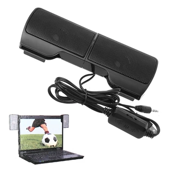 Novo 1 Par Mini USB Pogon Linijo za Nadzor Stereo Posnetek-Na Zvočnik Za Notebook Laptop Dec14