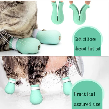 Hišnih Mačk Anti-Čevlji Čevlji Nastavljiv Mačka Protector za Kopel Mehki Silikonski Čevlji Cat Grooming dobave Preverjanje Mačka Tačka Pokrov