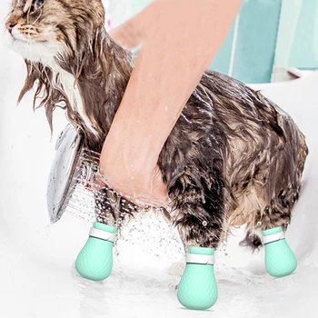 Hišnih Mačk Anti-Čevlji Čevlji Nastavljiv Mačka Protector za Kopel Mehki Silikonski Čevlji Cat Grooming dobave Preverjanje Mačka Tačka Pokrov