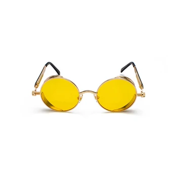 Elbru Klasičnih Reflektivni sončna Očala Moda Krog Kovinskih Očal Okvir Multi-barvne Ogledalo Rezina Očala Za Moške in Ženske