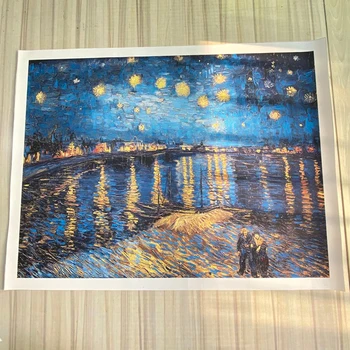 Zvezdnato Noč Van Gogh Znanih Oljna Slika, Platno, Tisk Nordijska Plakat Stenskih Slikah, Za Dnevni Sobi Doma Dekor Brez Okvirjev