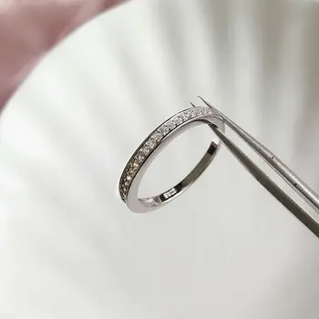 Wong Dež 925 Sterling Srebro Ustvarili Moissanite Diamanti Poroko Posla Romantično Srčkan Obroč Za Ženske Fine Nakit