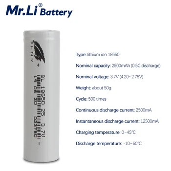 18650 3,7 V 2500mAh Litij Baterija za Polnjenje Moč, 3C-5C Primerna Za EV zamenjavo Baterije za Električna orodja
