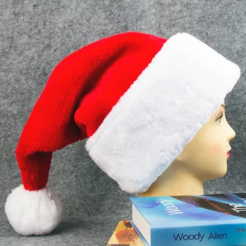 Božični Klobuk Luksuzni visoke kakovosti Božični klobuk Debele tople Kape Odraslih Otrok Skp Santa Claus Party Klobuki Okraski za Dom