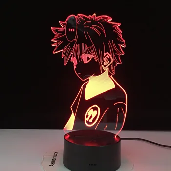 Anime Hunter X 3d Lučka Killua Zoldyck Slika Nočna Barvno Spreminjanje podatkovnega kabla Usb je Baterija Otrok Led Nočna Lučka Počitnice Darilo za Otroke