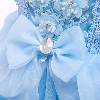 Princesa Cendrillon Obleko za Dekle, Cosplay Cinderela Kostum Otroci Cvet Fancy Frock Modro Žogo Obleke Otroci Halloween Party Obleke