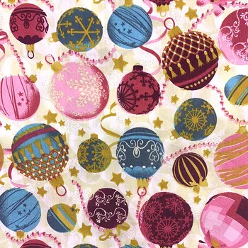 Lep Božični barva žogo vzorec Bombažne Tkanine, Digitalni Tisk Šivalni Material Otrok Tkanine Diy Majica Oblačila