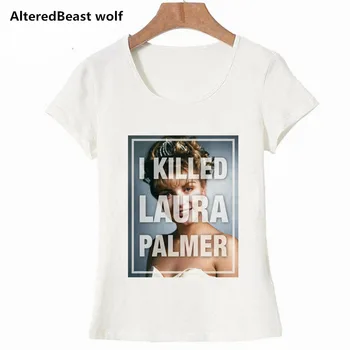 2019 Modna Laura Palmer Twin Peaks Tiskanja Ženske T Srajce O-Vratu Kratek Rokav Poletje Vrhovi Tee Tiskanja Ženske oblačila
