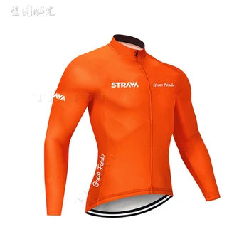 STRAVA Long sleeve Jersey Kolo Majica Moški jesenski Kolesarski Dres Ciclismo Bicicleta Maillot Ciclismo Dihanje Kolo oblačila