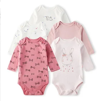4/5 Kos/Paket Baby Bodysuits 2020 Pomlad Kakovosti Baby girl obleke Bombaž Dolge Rokave Bebe fantje, oblačila Jumpsuit