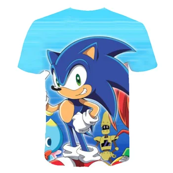 Skateboar Sonic Hedgehog majica 3D Tiskanih Fantje Dekleta Kratek Rokav Najnovejše Otroci Risanka T srajce Športna Oblačila Otrok