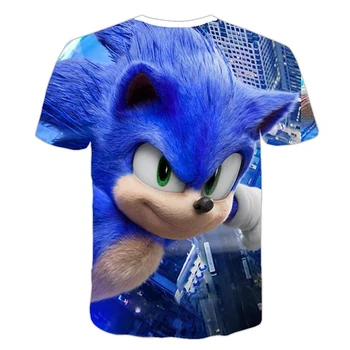 Skateboar Sonic Hedgehog majica 3D Tiskanih Fantje Dekleta Kratek Rokav Najnovejše Otroci Risanka T srajce Športna Oblačila Otrok
